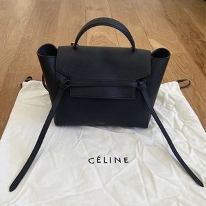 Celine mini belt bag grained black calf